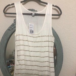 White & Gold Sequin Tank (NWT)